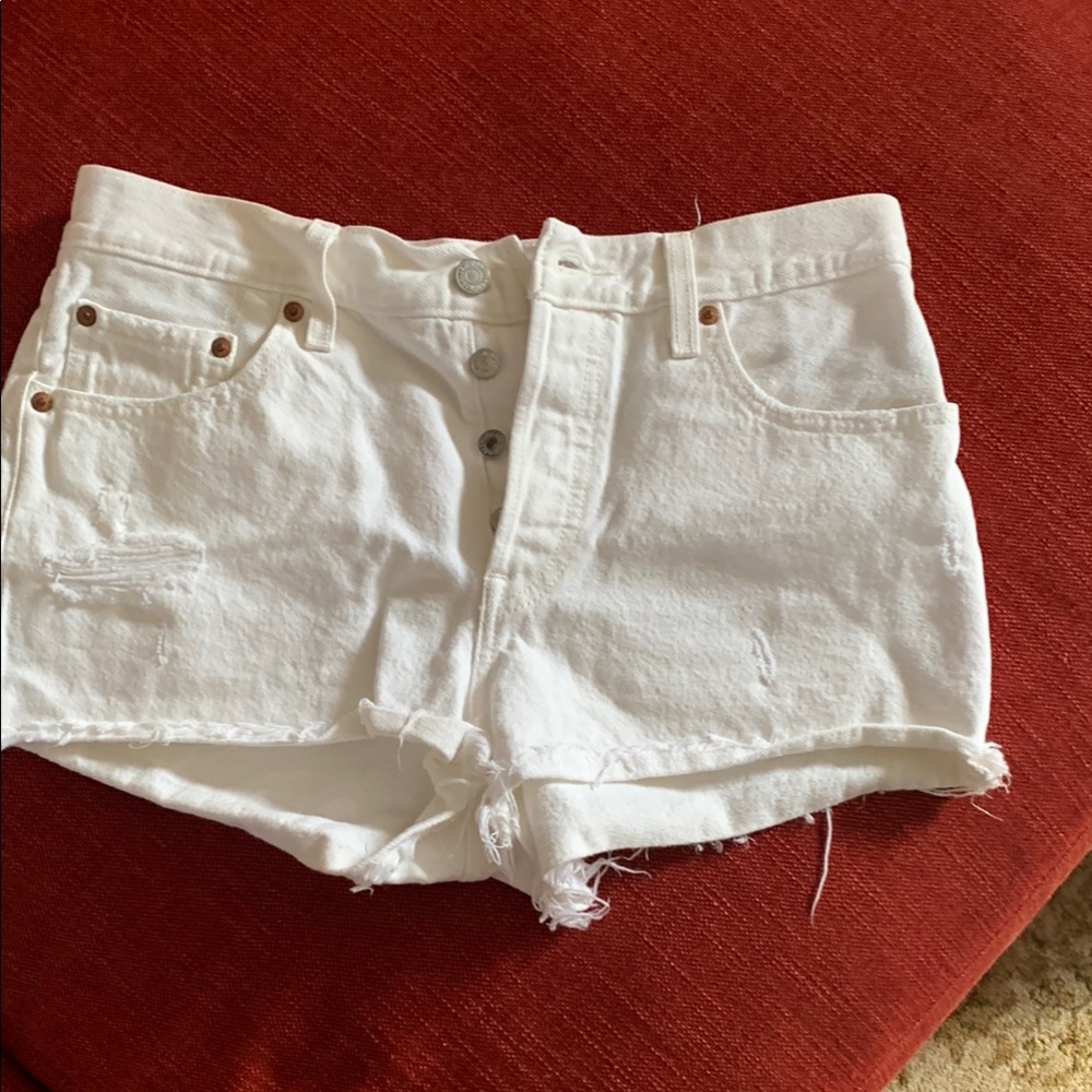 Stylish White Denim Women's Shorts